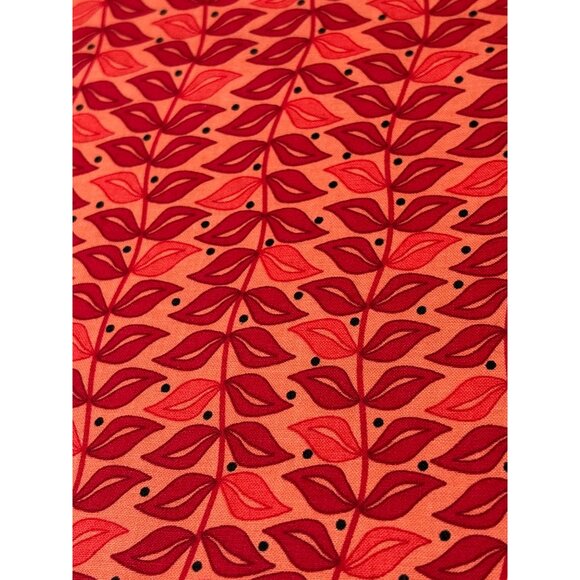 Arabella By Pat Sloan Red & Pink Leaf Print Quilting Fabric 1/2 yard Cotton - Picture 2 of 8
